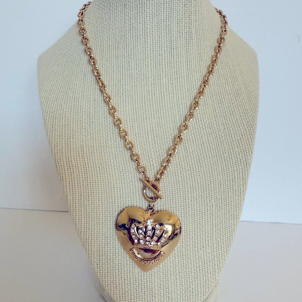 Large Juicy Couture Gold Heart Pendant Necklace